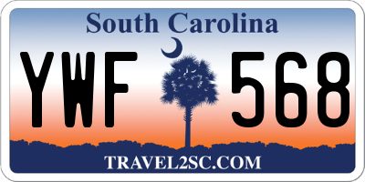 SC license plate YWF568