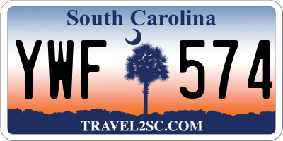 SC license plate YWF574