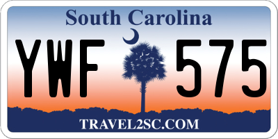 SC license plate YWF575