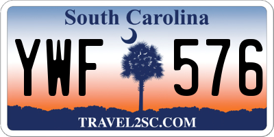 SC license plate YWF576