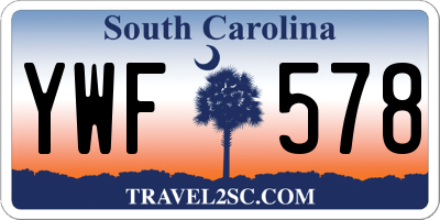 SC license plate YWF578