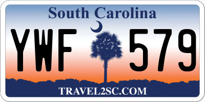 SC license plate YWF579