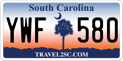 SC license plate YWF580