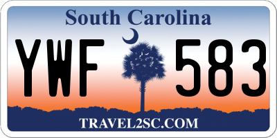 SC license plate YWF583