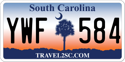 SC license plate YWF584