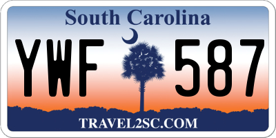 SC license plate YWF587