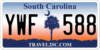 SC license plate YWF588