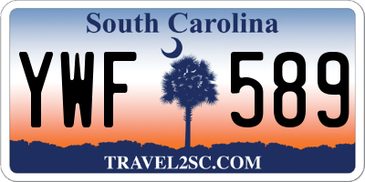 SC license plate YWF589