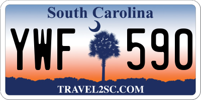 SC license plate YWF590