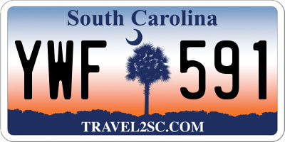 SC license plate YWF591