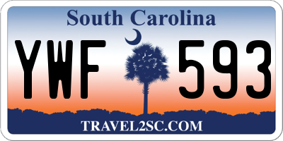 SC license plate YWF593