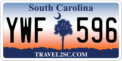 SC license plate YWF596