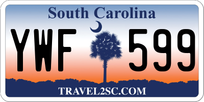 SC license plate YWF599