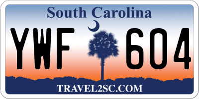 SC license plate YWF604