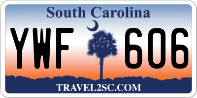 SC license plate YWF606