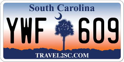 SC license plate YWF609