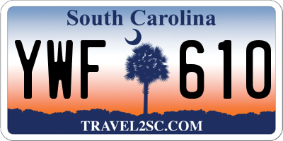 SC license plate YWF610