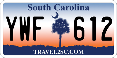 SC license plate YWF612