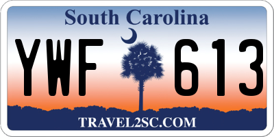 SC license plate YWF613