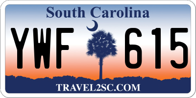 SC license plate YWF615