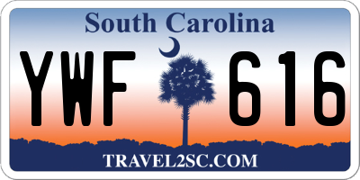 SC license plate YWF616