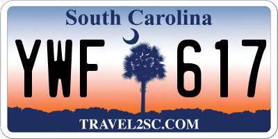 SC license plate YWF617