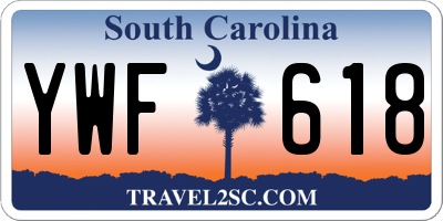 SC license plate YWF618
