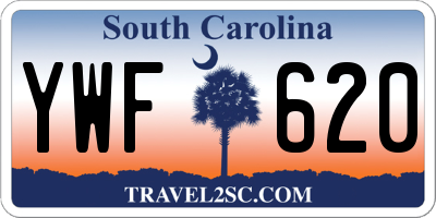 SC license plate YWF620