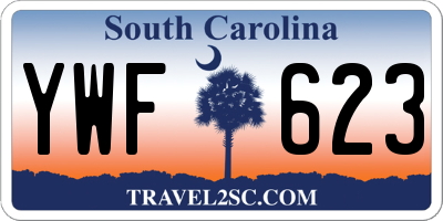 SC license plate YWF623
