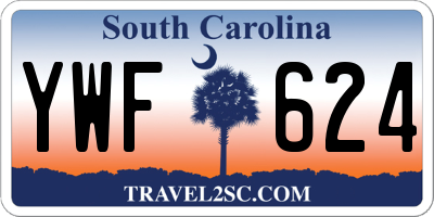 SC license plate YWF624