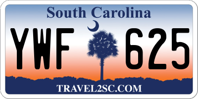 SC license plate YWF625