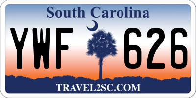 SC license plate YWF626