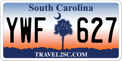 SC license plate YWF627