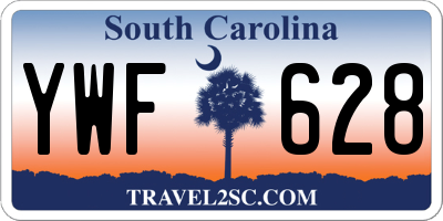SC license plate YWF628