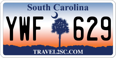 SC license plate YWF629