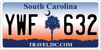SC license plate YWF632