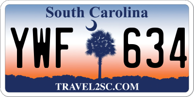 SC license plate YWF634