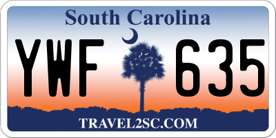 SC license plate YWF635