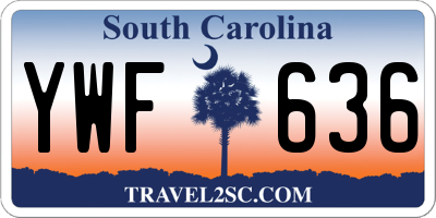 SC license plate YWF636