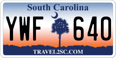 SC license plate YWF640