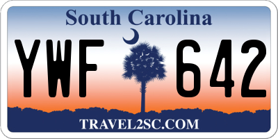 SC license plate YWF642