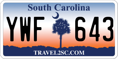 SC license plate YWF643