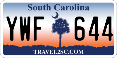 SC license plate YWF644
