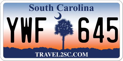 SC license plate YWF645