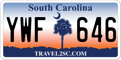 SC license plate YWF646
