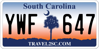 SC license plate YWF647