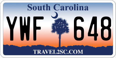 SC license plate YWF648