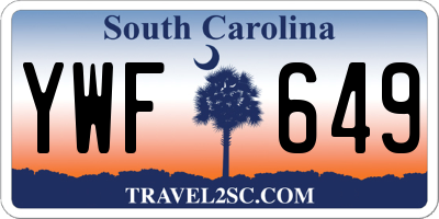 SC license plate YWF649