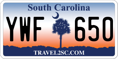 SC license plate YWF650