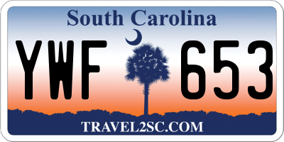 SC license plate YWF653